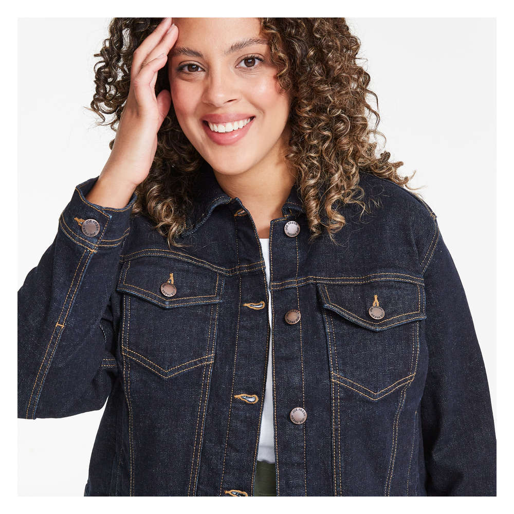 Dark wash denim on sale jacket